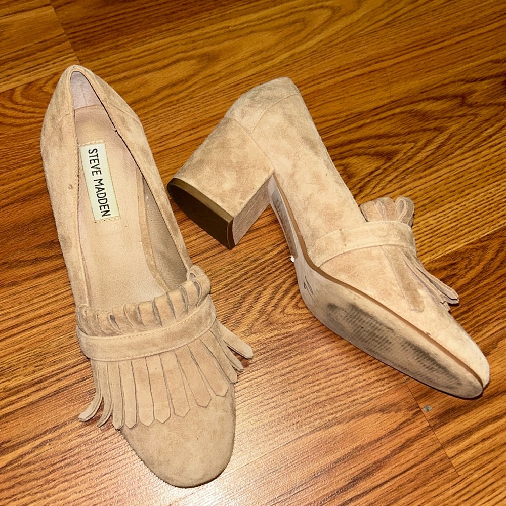 Suede Heeled Loafers